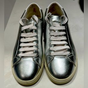 YSL silver metallic sneakers size 36 EU pristine